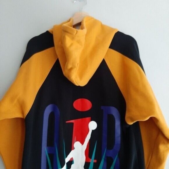 Nike Air JORDAN Legacy Flight Nostalgia AJ9 Hoodie Yellow Black Men's Sz S - Picture 4 of 16